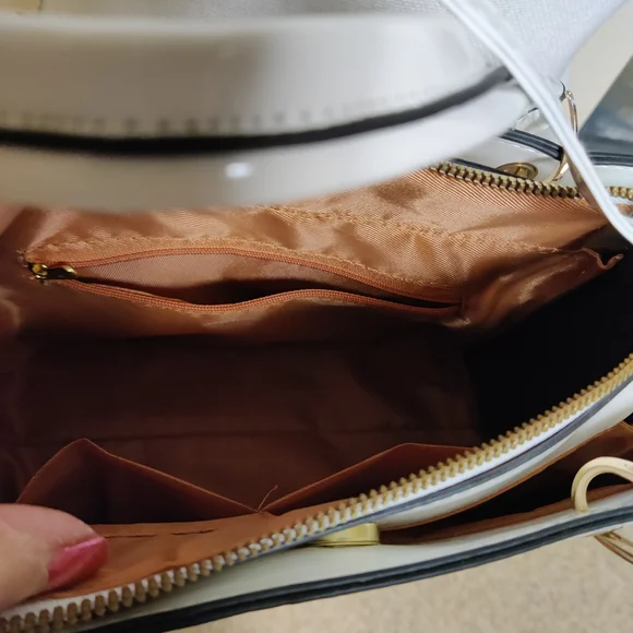 Danbooty White Croc-Embossed Women's Bag Pu Leather Shoulder Bag, White - Picture 13 of 15